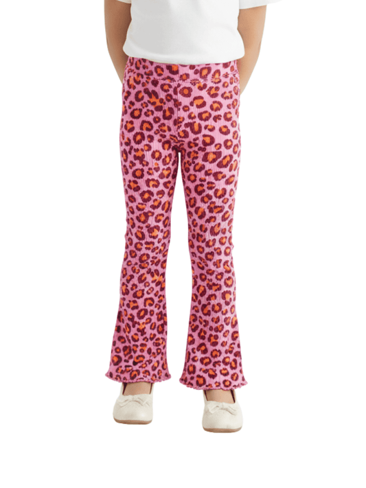 Kids Rose Pink Flared Printed Pant (3yrs - 12yrs)
