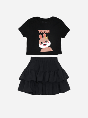 Kids Tutun Printed T-shirt & Skirt Set (2yrs - 10yrs)