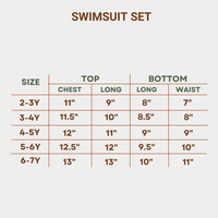 Kids' Two - Piece Abstract Wave Rash Guard Set – Blue/Orange (2 - 8years)