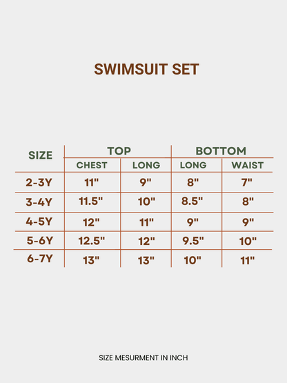Kids' Two - Piece Abstract Wave Rash Guard Set – Blue/Orange (2 - 8years)