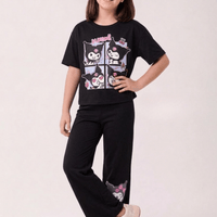 Kuromi Girls Long Pyjamas - Black