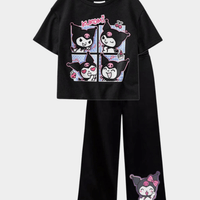 Kuromi Girls Long Pyjamas - Black