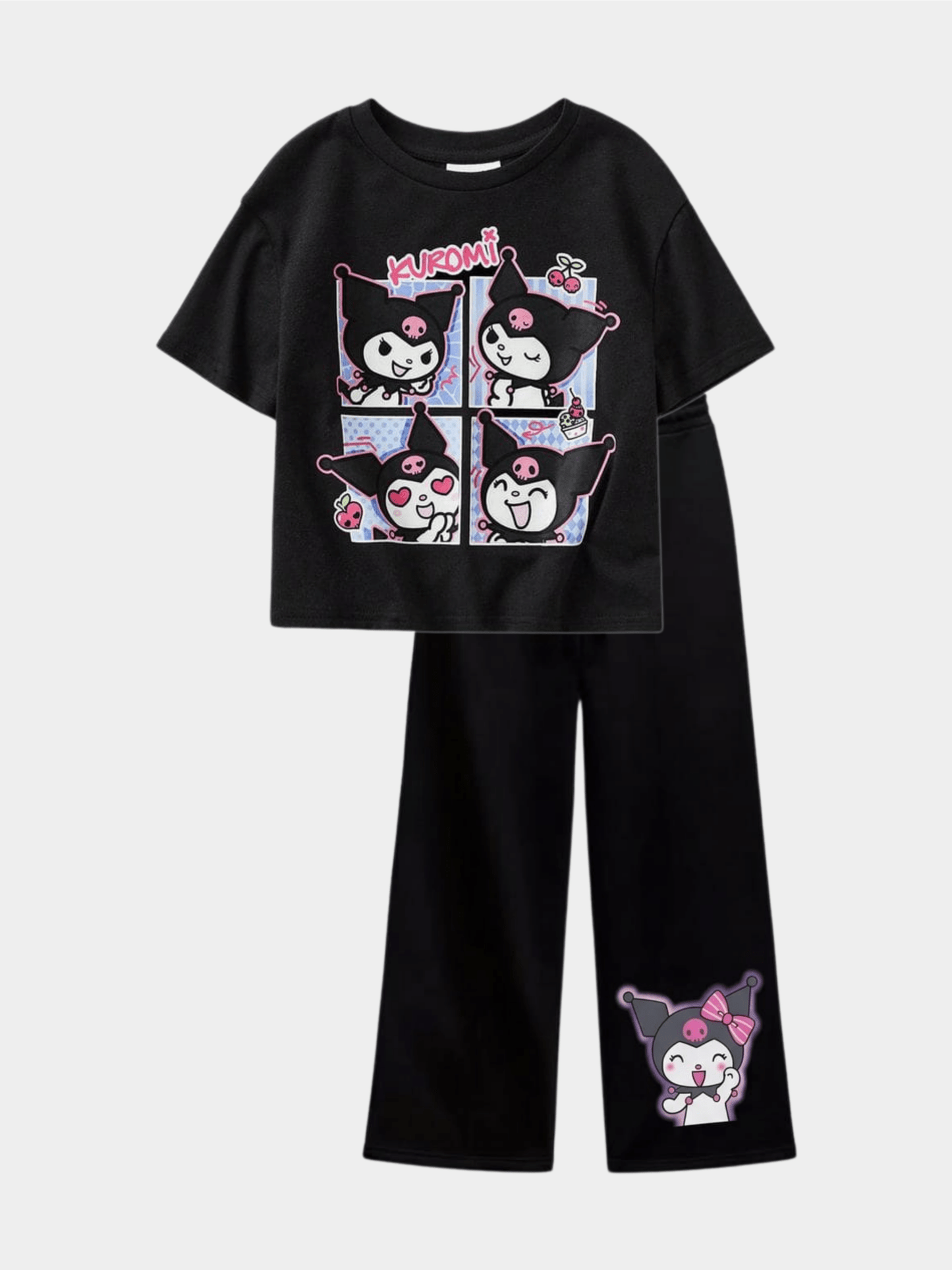 Kuromi Girls Long Pyjamas - Black