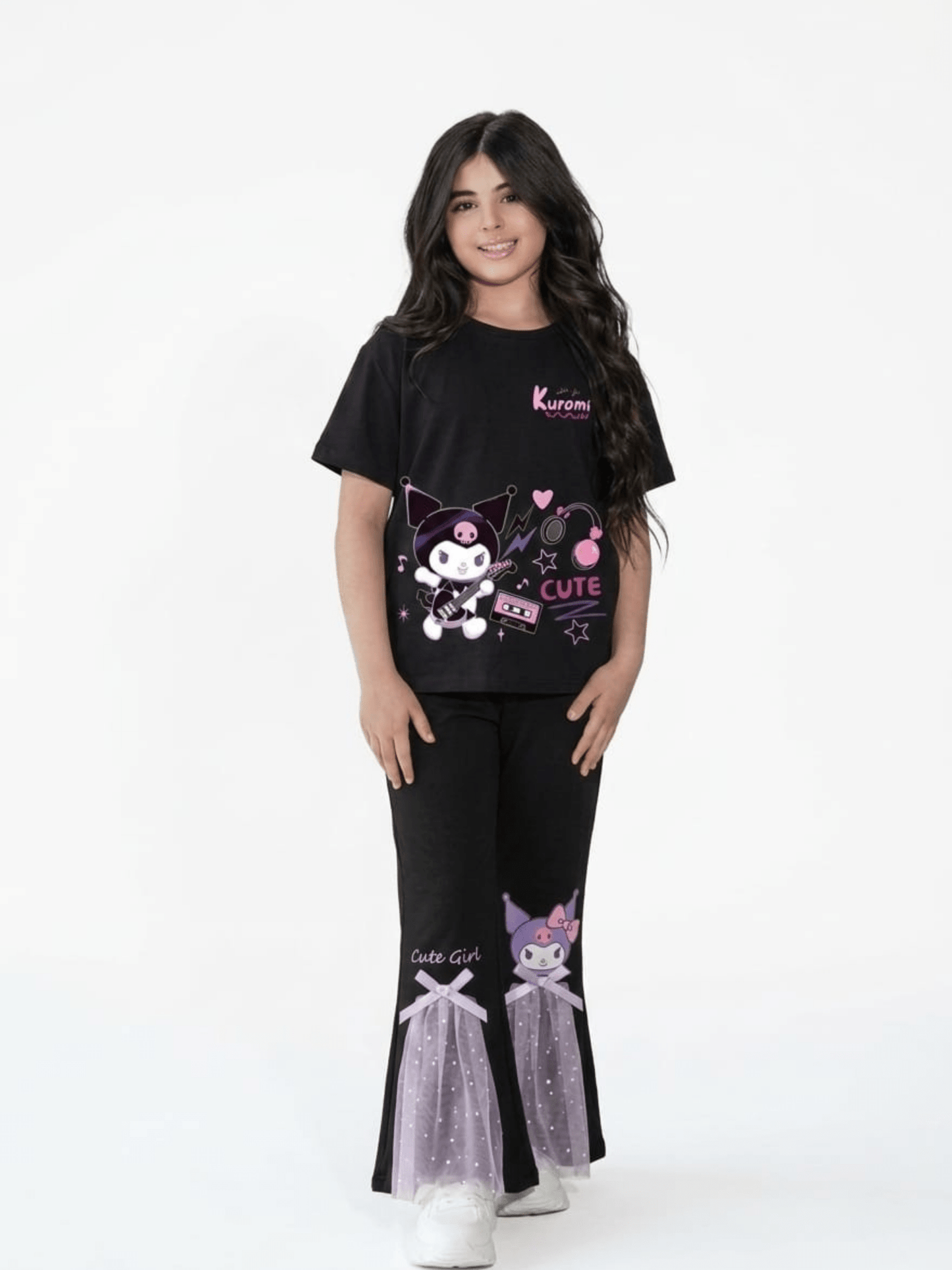 Kuromi Long Pyjamas - Black (4 - 12yrs)
