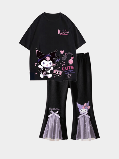 Kuromi Long Pyjamas - Black (4 - 12yrs)