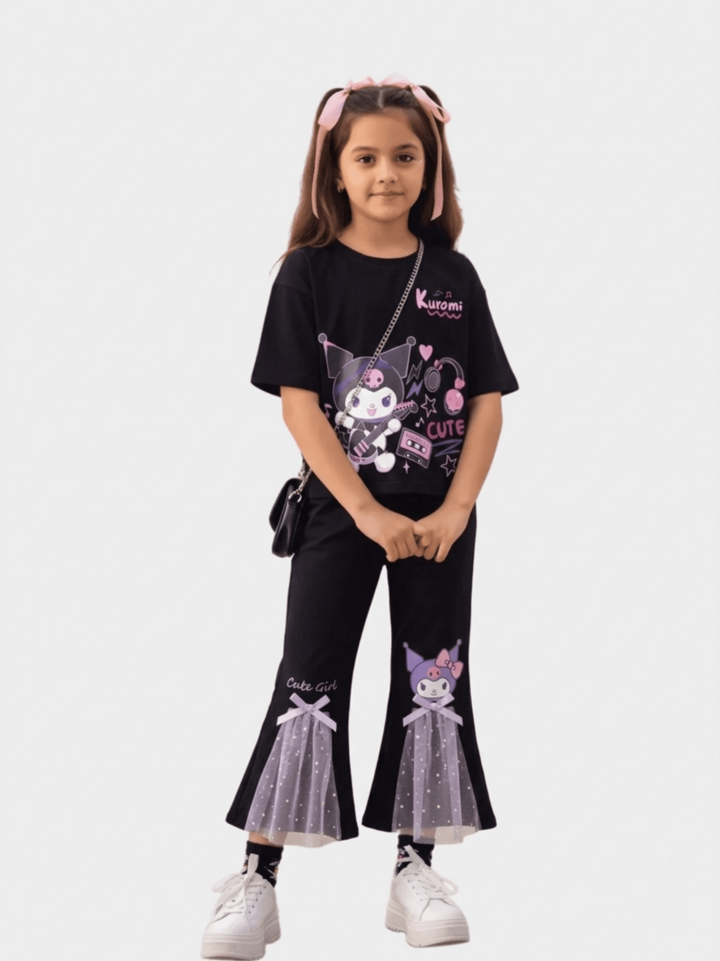 Kuromi Long Pyjamas - Black (4 - 12yrs)
