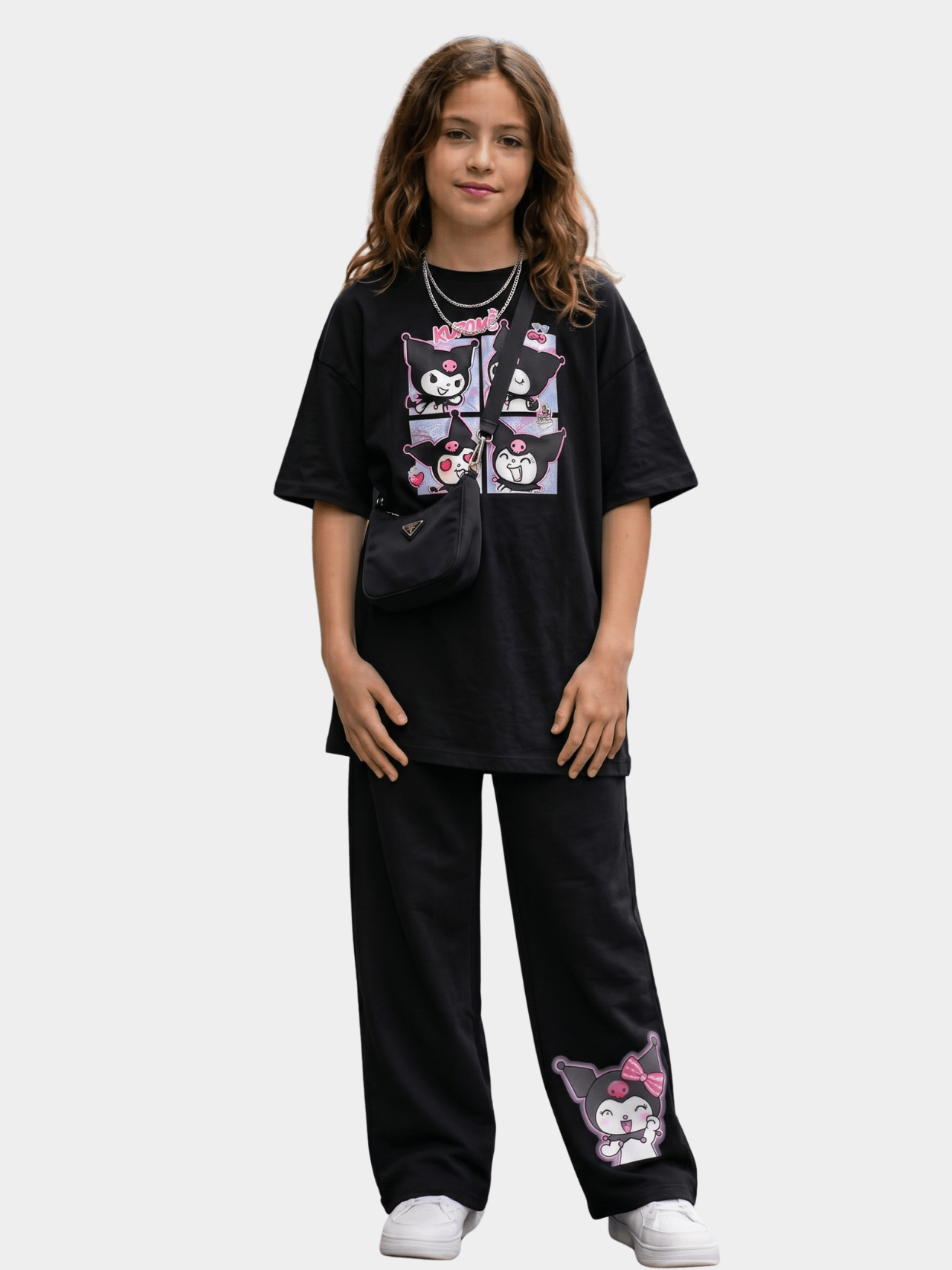 Kuromi "Many Moods" Black T-shirt set (3 - 12yrs)