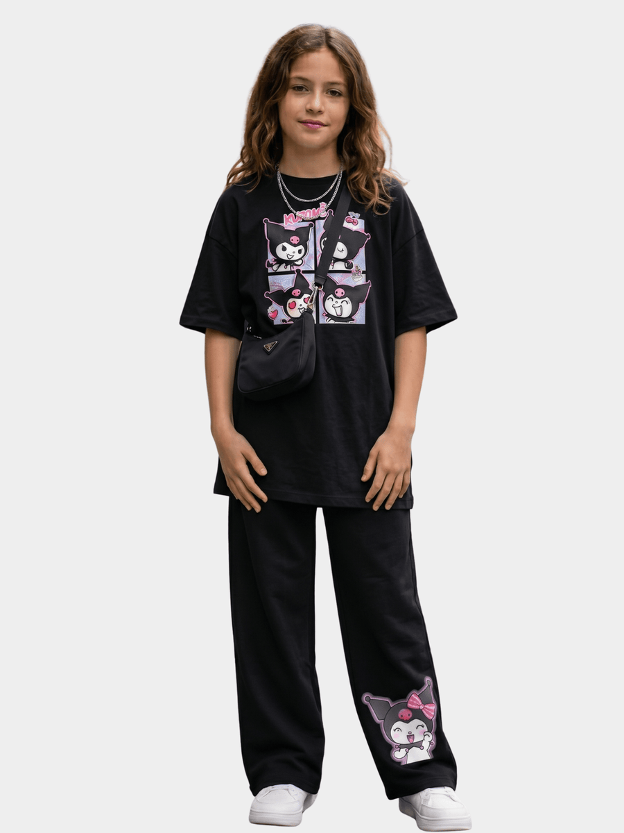 Kuromi "Many Moods" Black T-shirt set (3 - 12yrs)