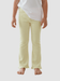 Light Yellow Ribbed Flared Pants for Kids Girls