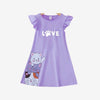 Long Purple Color Super Soft Floral Dress For Baby & Toddler Girls