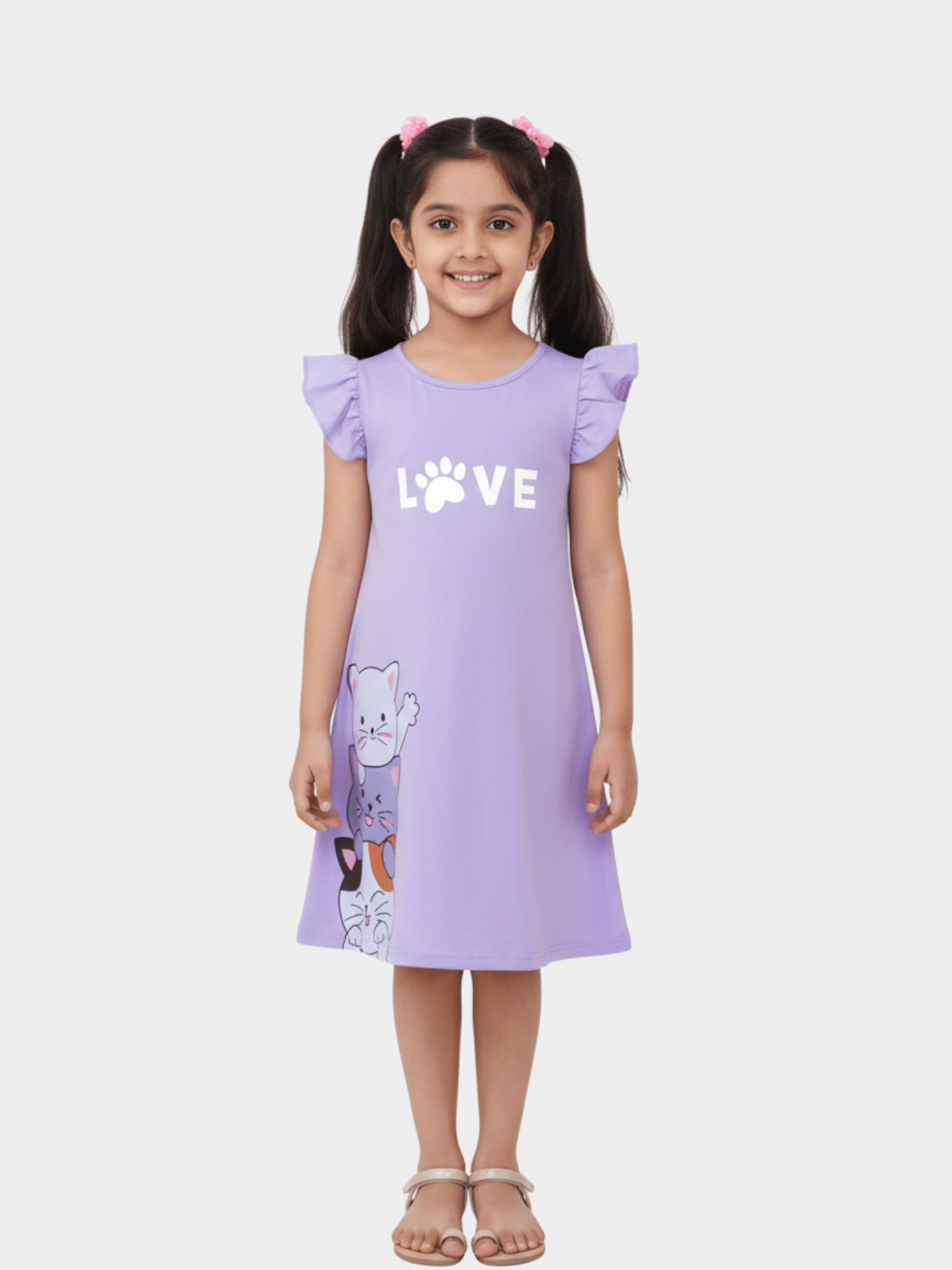 Love Floral Dress For Kid Girl (6mths - 6yrs)