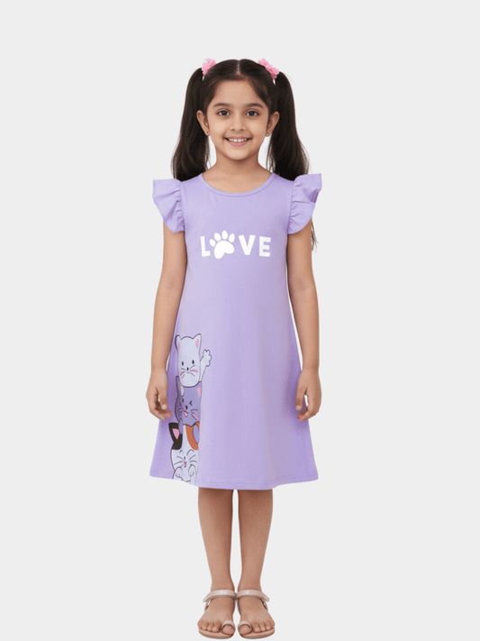 Love Floral Dress For Kid Girl (6mths - 6yrs)