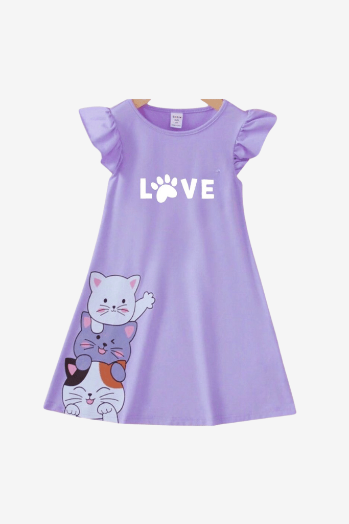 Love Floral Dress For Kid Girl (6mths - 6yrs)
