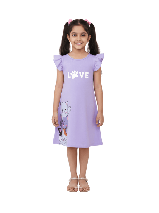Love Floral Dress For Kid Girl (6mths - 6yrs)