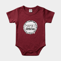 "Mama's Bestie" Wreath Bodysuit - Deep Maroon