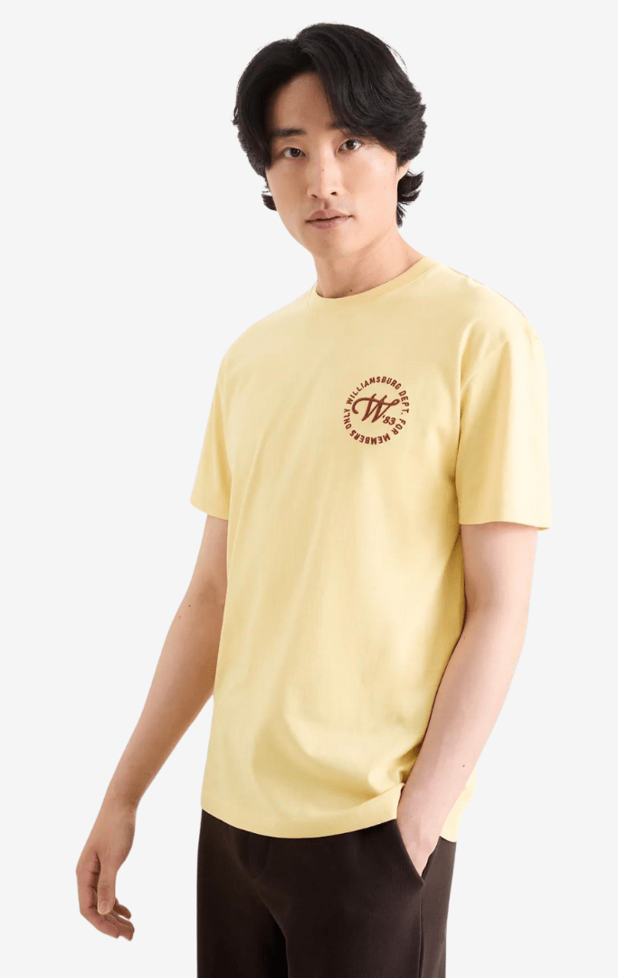 Men's Yellow Color Printed T-shirt