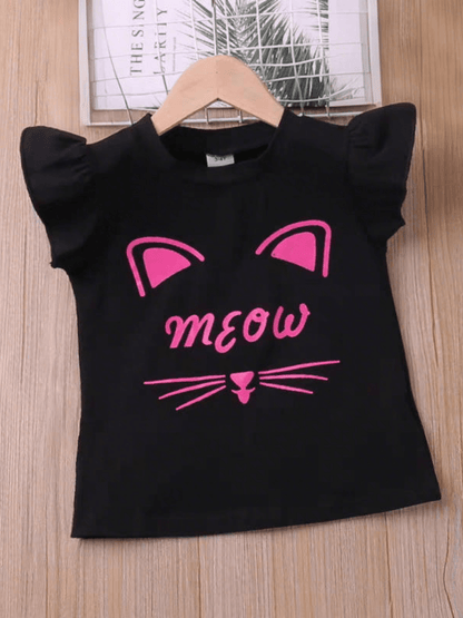 "Meow" Cat & Bow Skirt Set For Baby