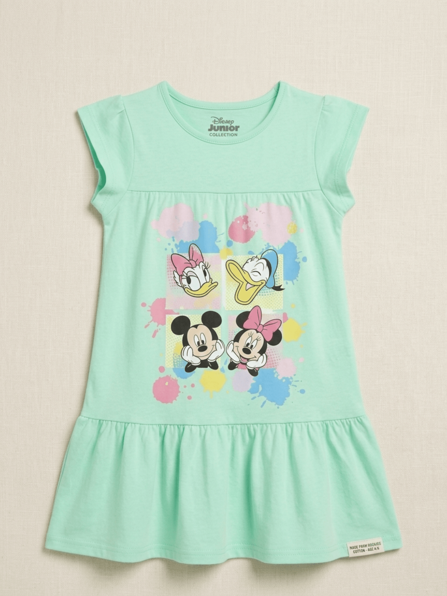 Mickey & Friends Tiered Graphic Dress - Mint