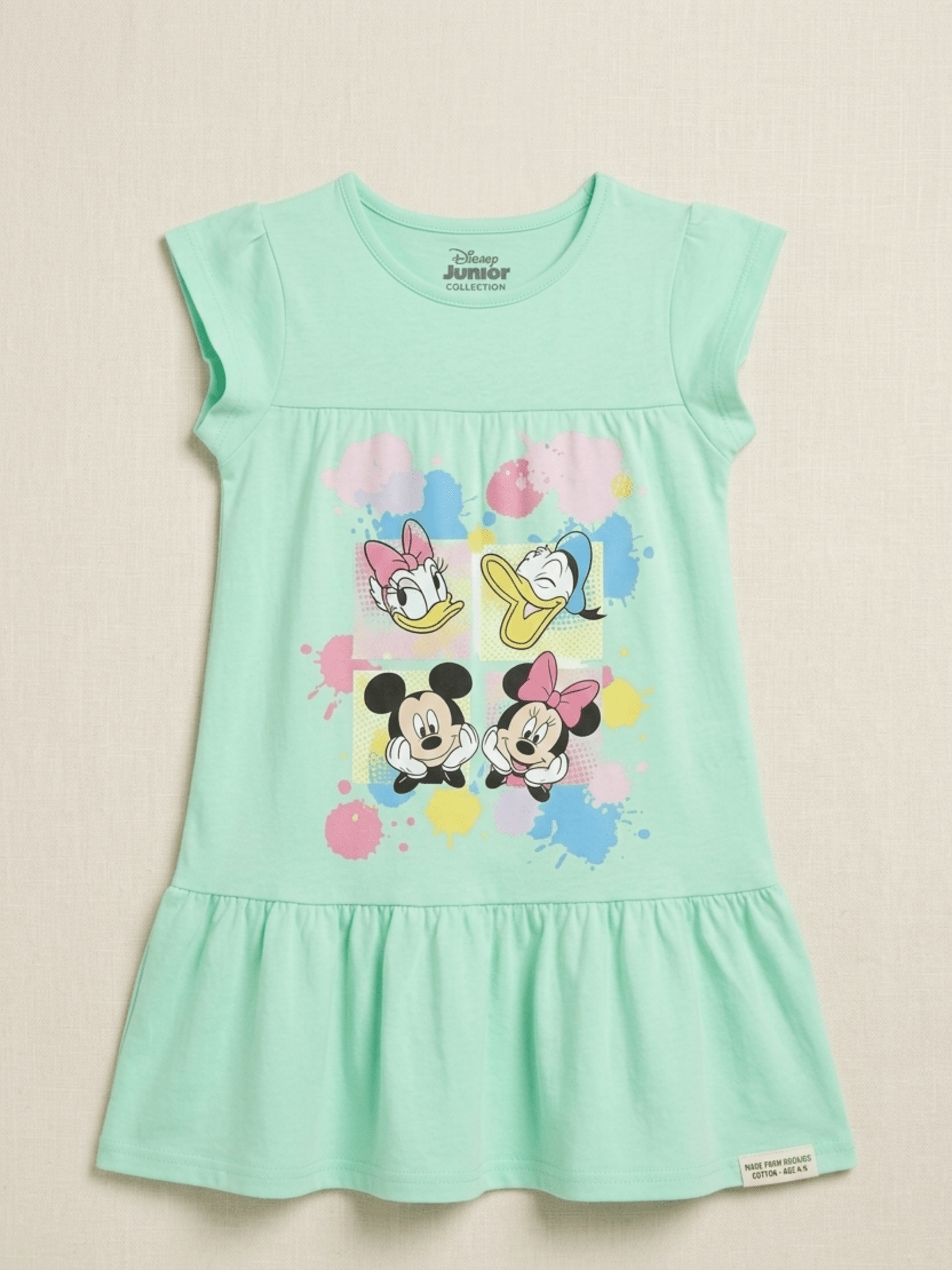 Mickey & Friends Tiered Graphic Dress - Mint