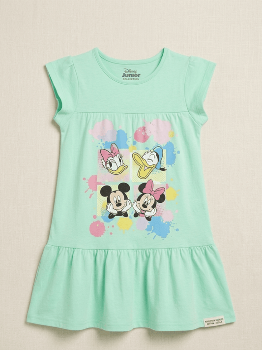 Mickey & Friends Tiered Graphic Dress - Mint