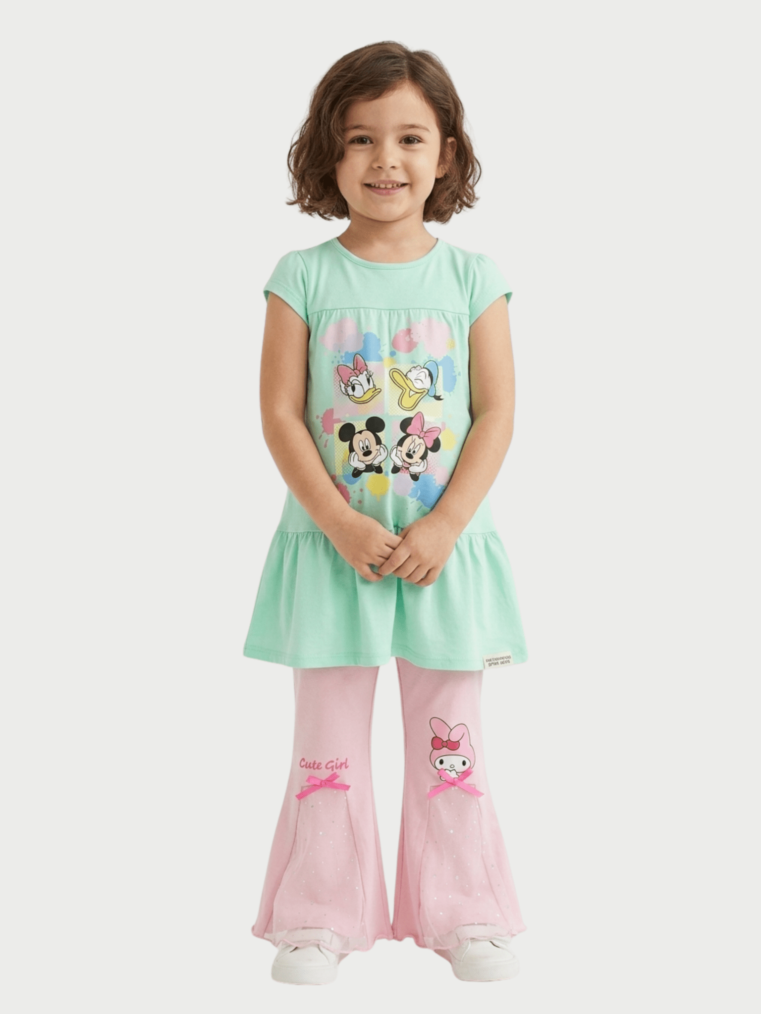 Mickey & Hello Kitty Flared Pant & Dress Set