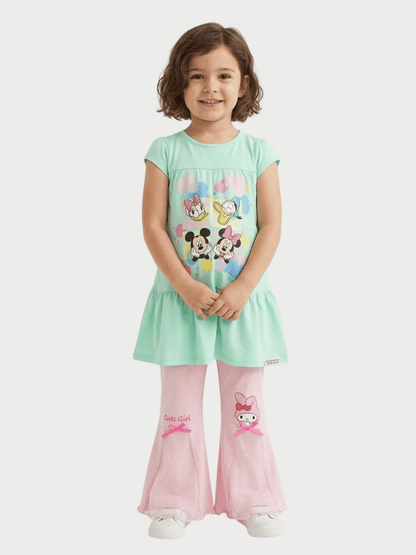 Mickey & Hello Kitty Flared Pant & Dress Set