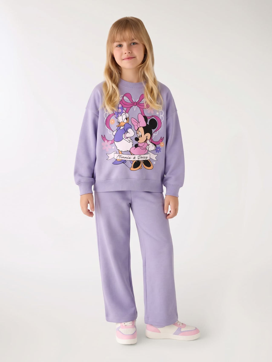 Minnie & Daisy Sweatshirt & Wide-Leg Pants Set - Lavender
