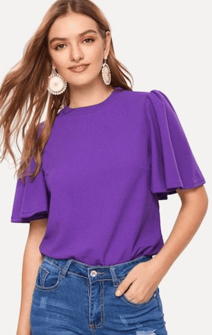 Mock - Neck Short Sleeve - Knit Top Women's