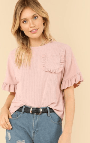 Mock - Neck Short Sleeve - Knit Top Women's