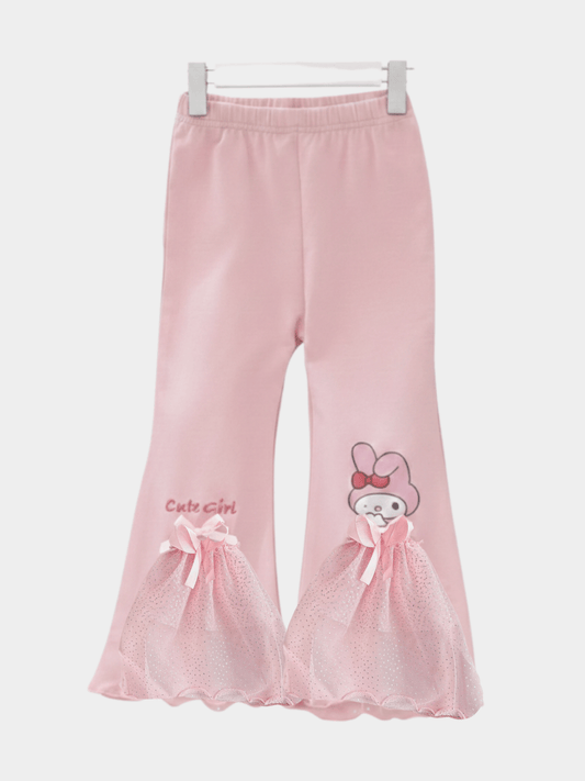 My Melody Inspired Girls' Pink Flare Pant