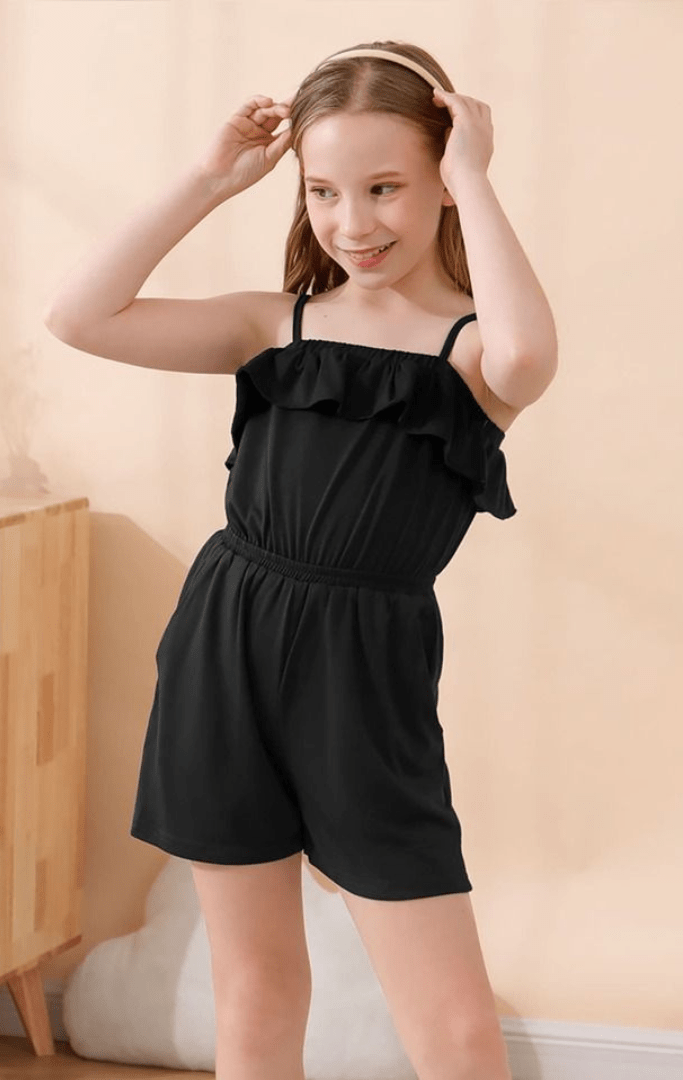 Noir Chic Romper For Kids Girl