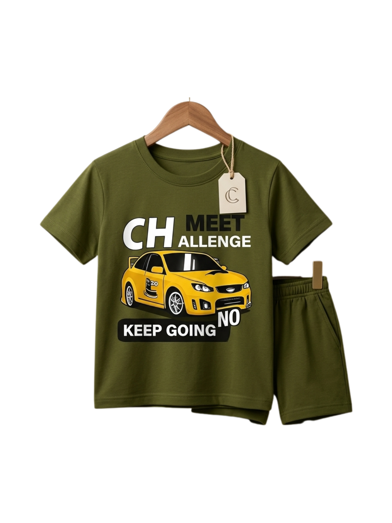 Racing Car Challenge Print Outfit Set