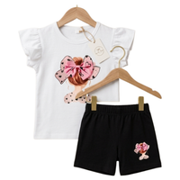 Big Bow Girl Print Outfit Set