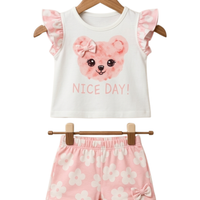 Nice Day Bear Print Outfit Set