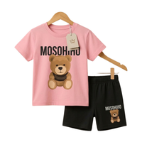 Teddy Bear Logo Print Outfit Set