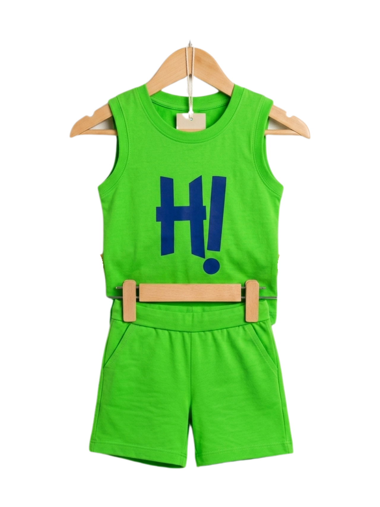 Hi Exclamation Print Outfit Set