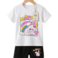 Happy Bunny Rainbow Print Outfit Set