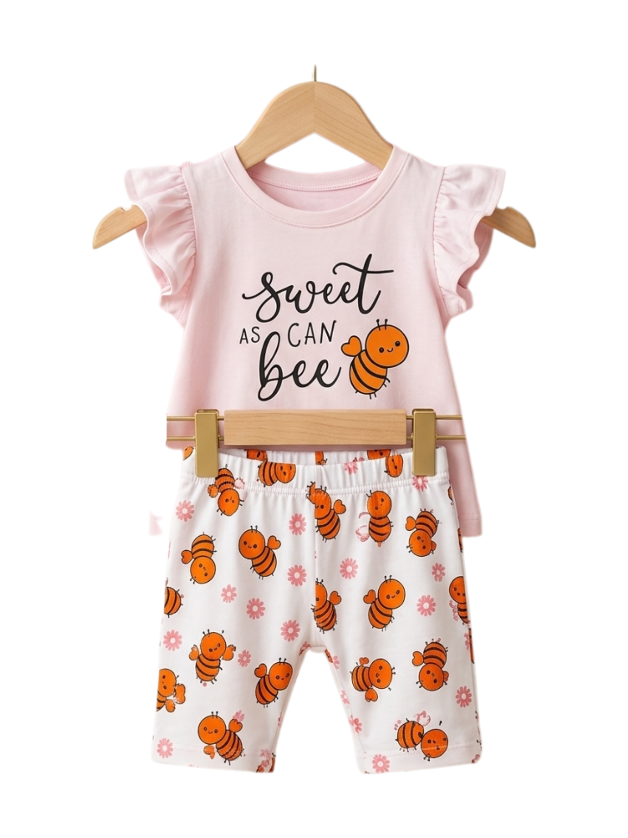 Sweet As Can Bee Print Outfit Set