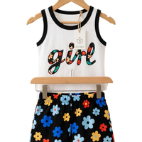 Floral Script Print Outfit Set