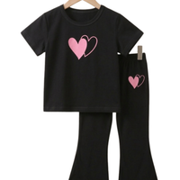 Double Heart Print Outfit Set