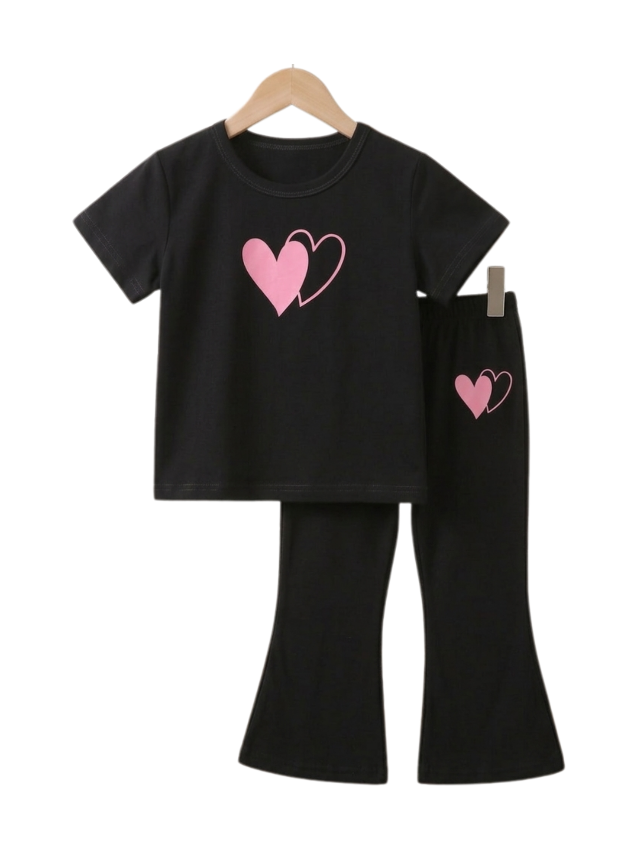 Double Heart Print Outfit Set