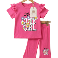 Cute Girl Daisy Print Outfit Set
