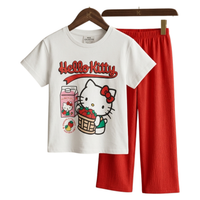 Kitty Strawberry Print Outfit Set