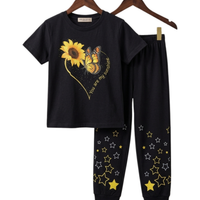 Sunflower Heart Star Outfit Set (Black)