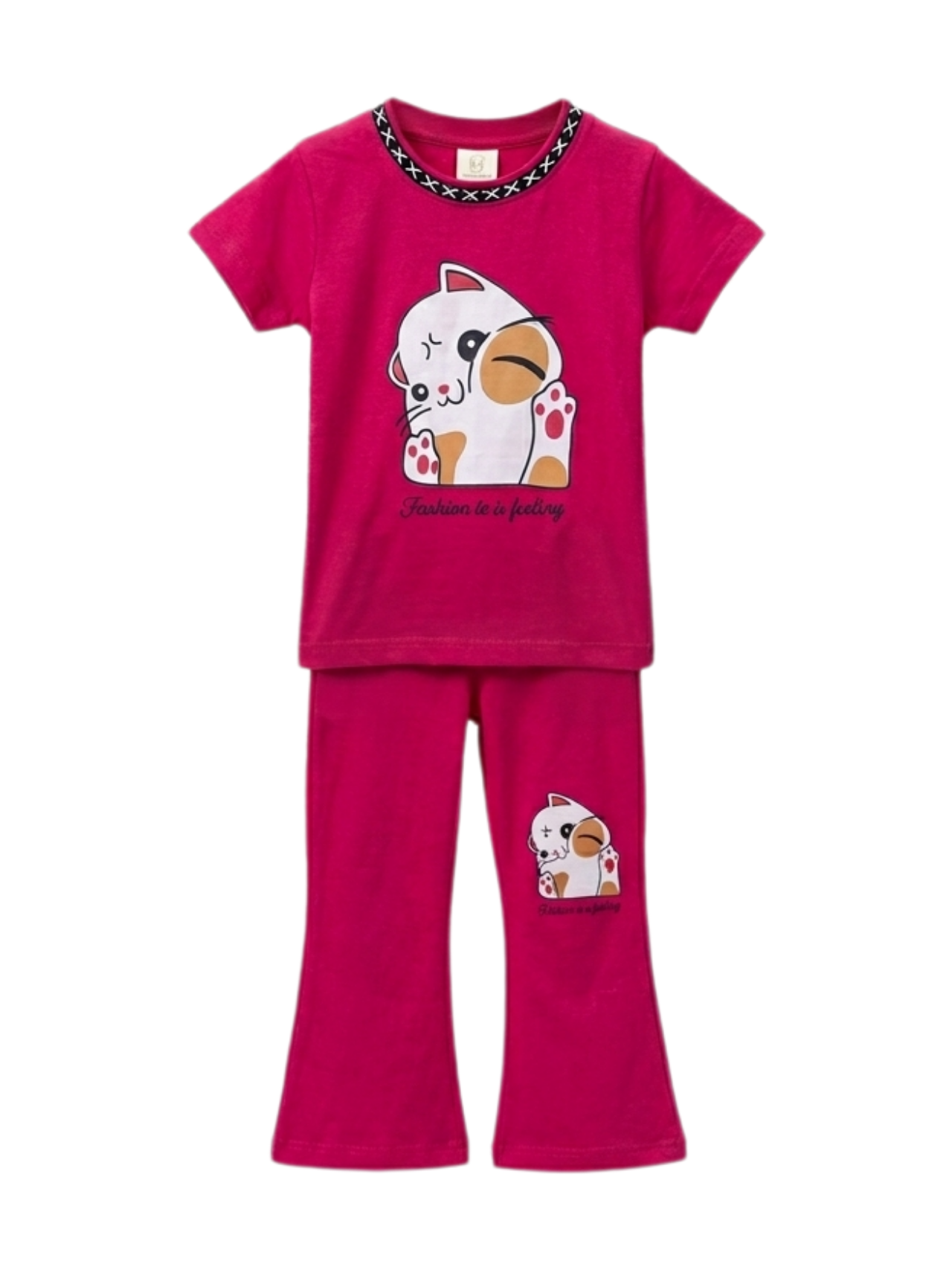 Sulky Kitty Print Outfit Set