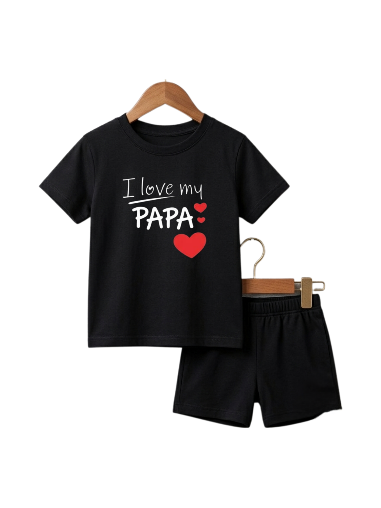 I Love Papa Black Set