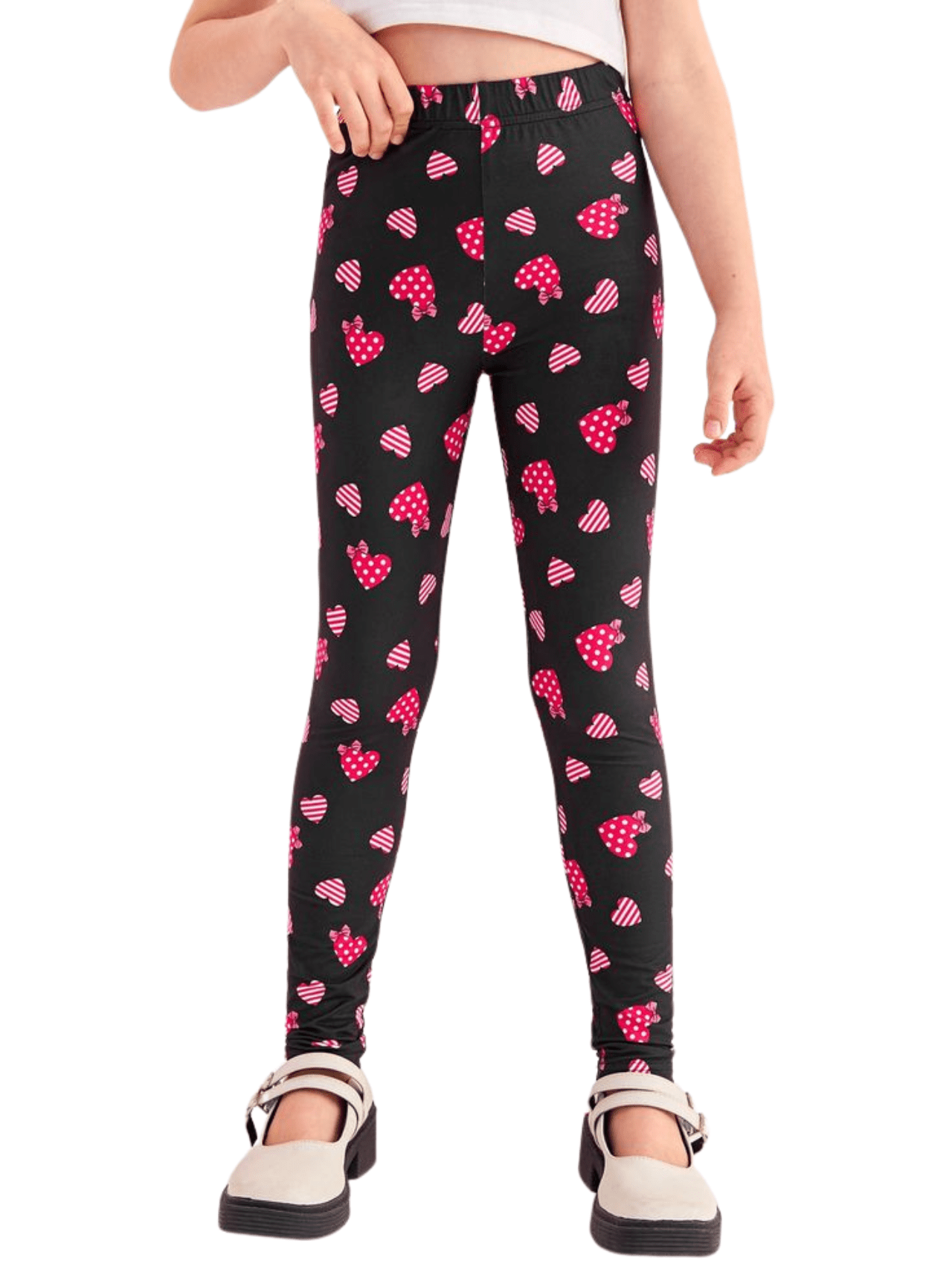 Pink Passion Heart Leggings For Kids