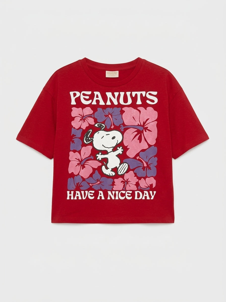 Red Peanuts Snoopy T-shirt (3-12yrs)