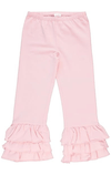 Ruffled Elegance Pink Pants For Kids