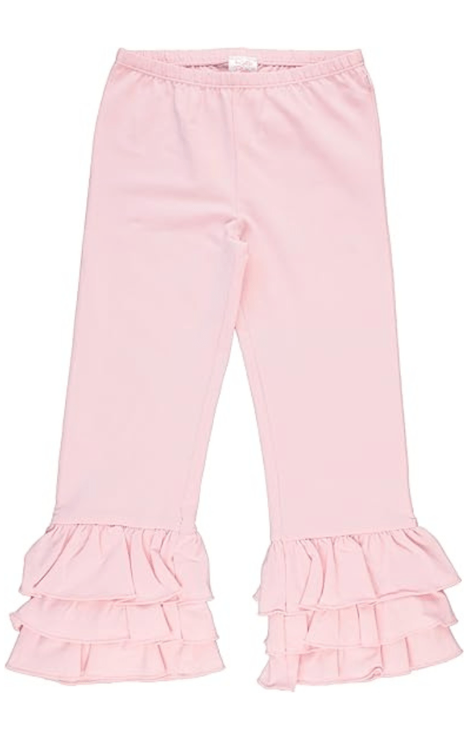 Ruffled Elegance Pink Pants For Kids